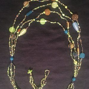 Bohemian style, Handcrafted Necklace Showing Off Glass Beads
